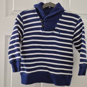 Polo by Ralph Lauren Blue and White Striped Sweater Top Sizd 2T Toddler